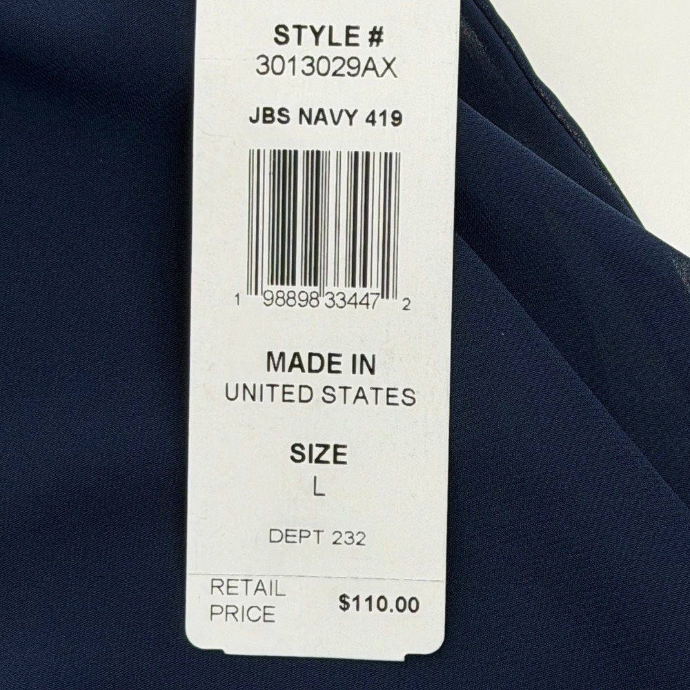 NWT MSK Navy Sleeveless Rhinestone Pearl Embellished Shift Dress Womens Sz Large - Picture 8 of 11